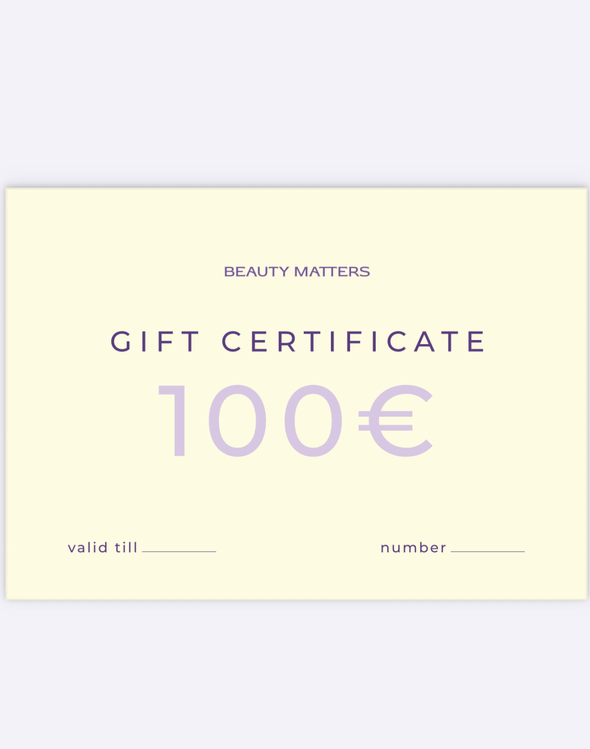 Gift Certificate | Beauty Matters