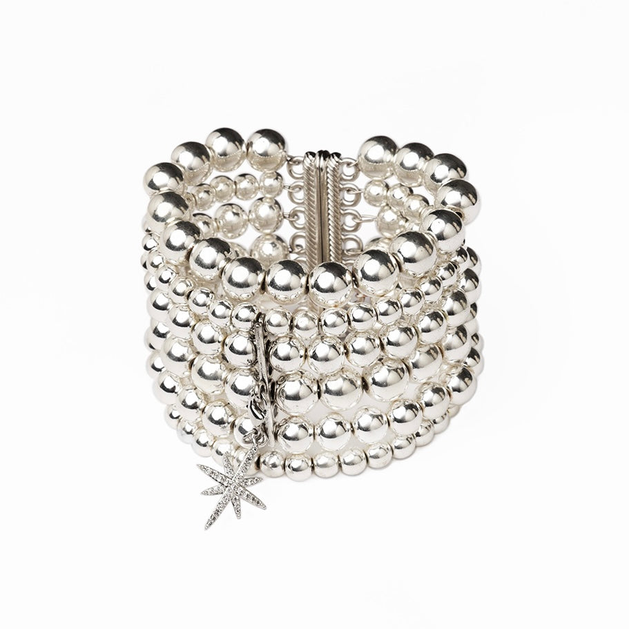 Ceramic Beads Bracelet with - Morning Star - Silver | Beauty Matters