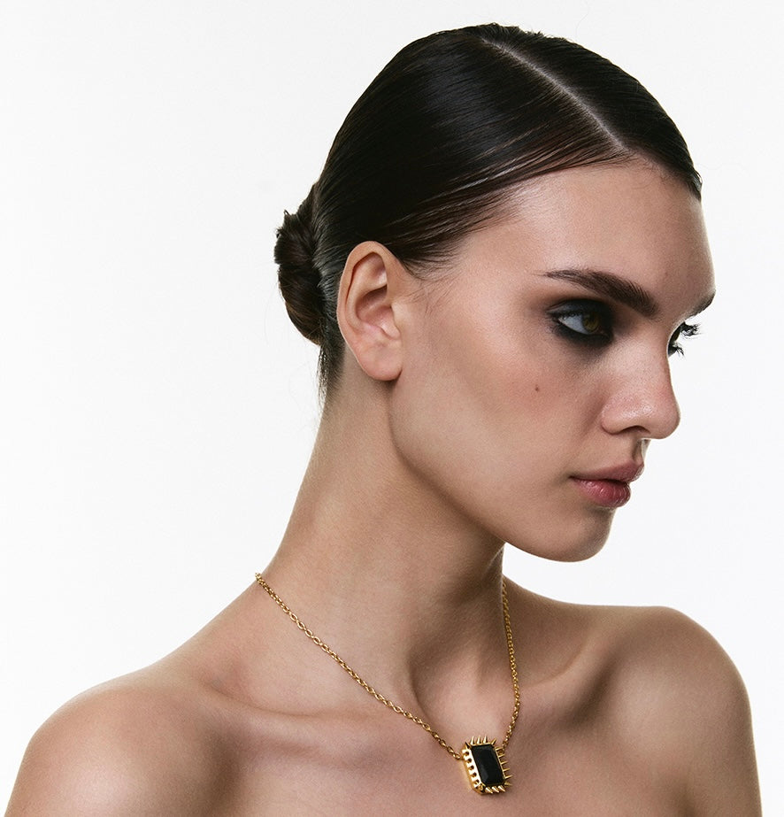 "Rue Cambon" Necklace Gold Black | Beauty Matters
