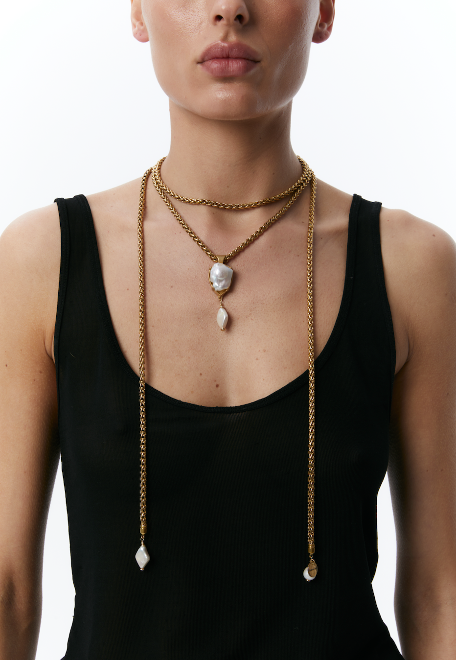 "Odesa" Double Chain Necklace Golden | Beauty Matters