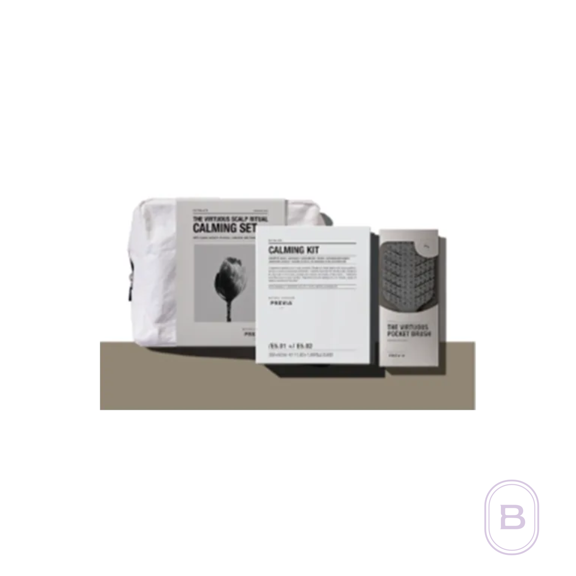 Scalp Ritual Calming Set (Shampoo 350ml+Serum 50ml+Pocket Brush in White Case) | Beauty Matters
