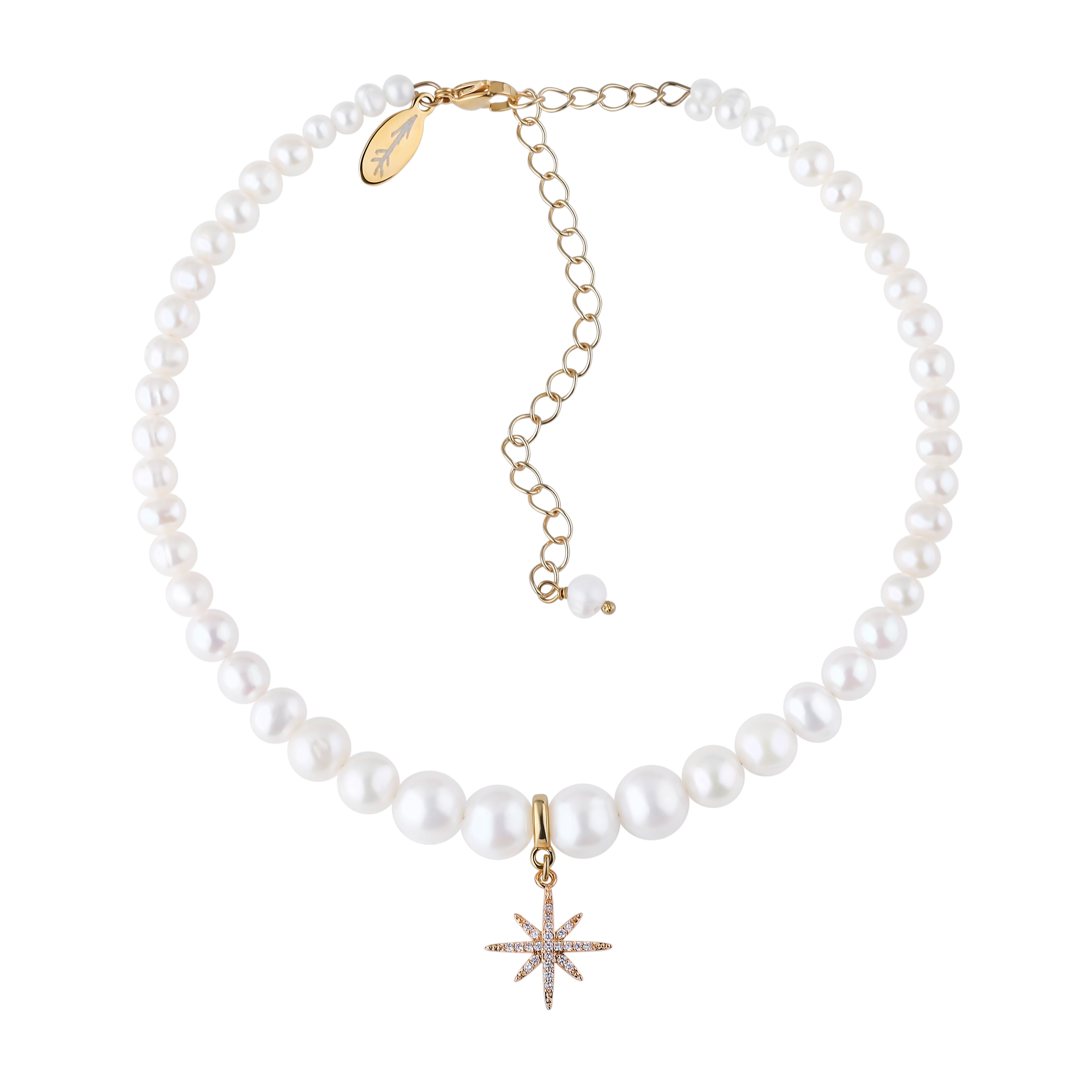 Pearls Choker with "Morning Star" Gold | Beauty Matters