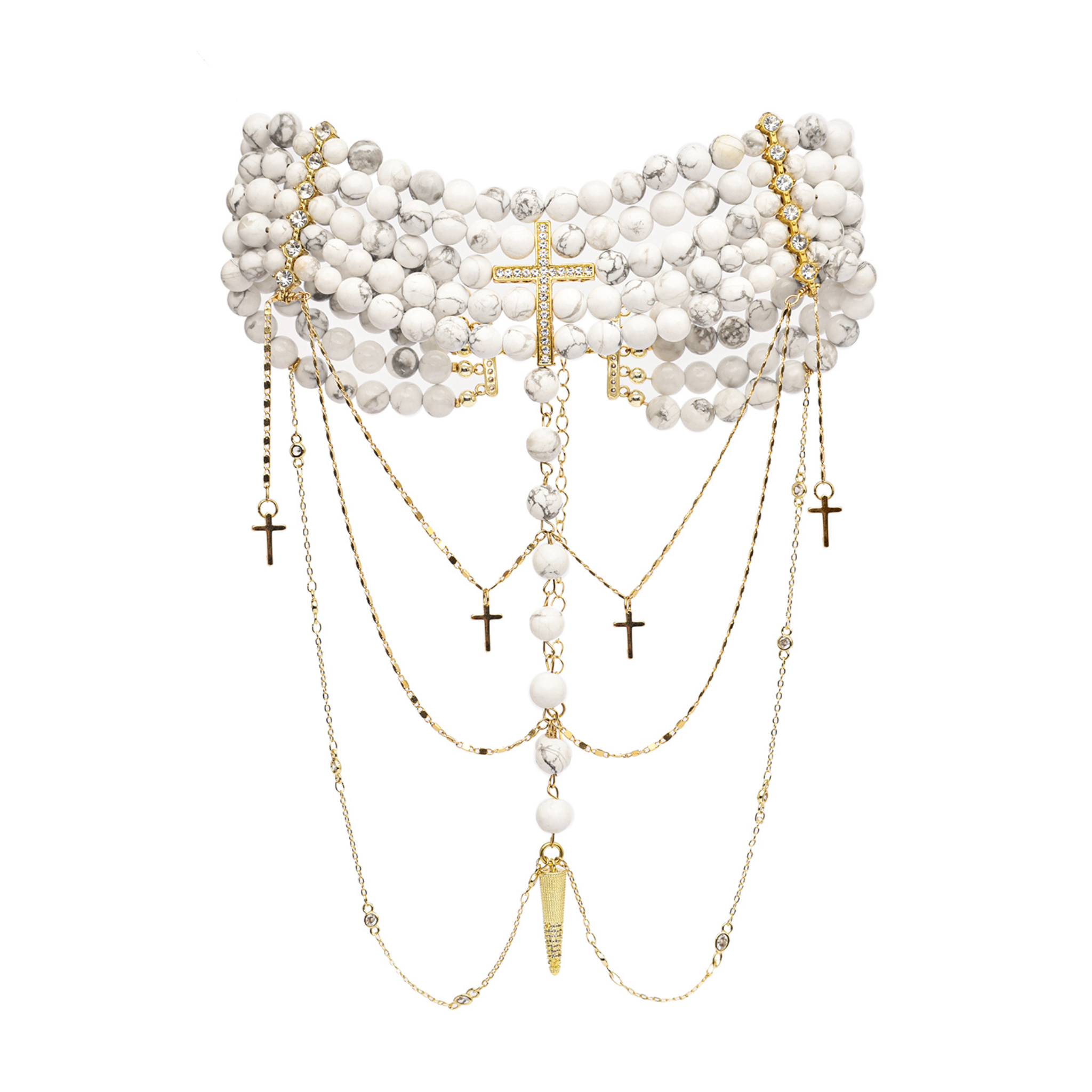 “Innocent” Necklace Marble with Gold | Beauty Matters