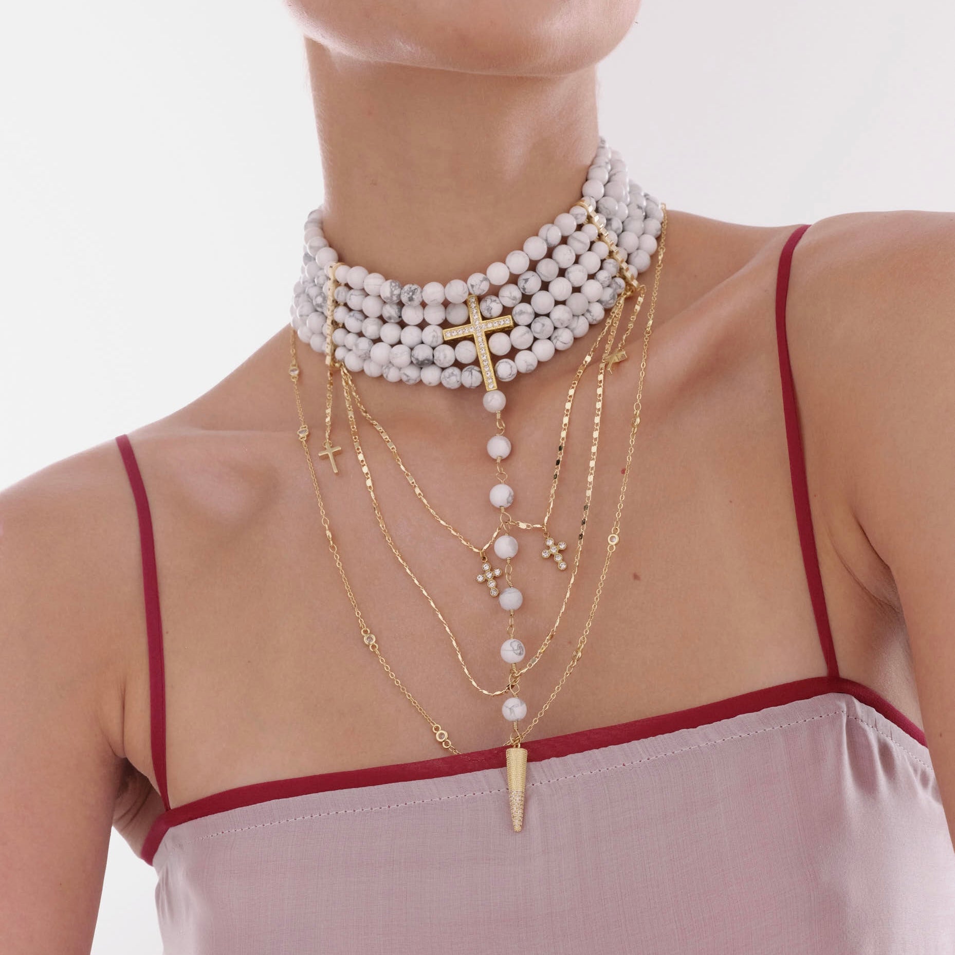 “Innocent” Necklace Marble with Gold | Beauty Matters