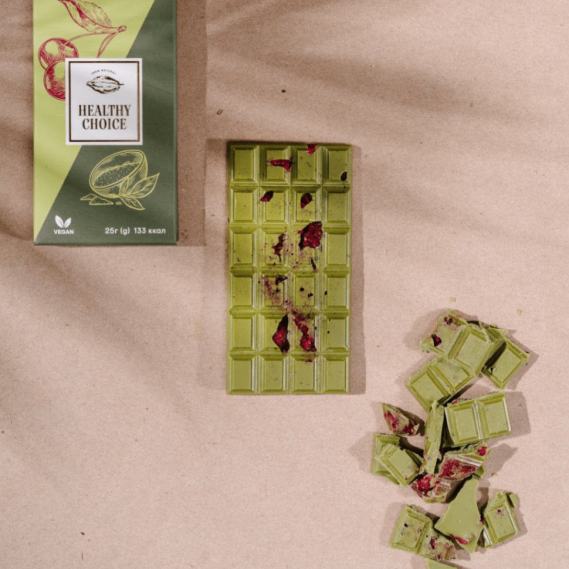 Chocolate with matcha and cherries - Beauty Matters