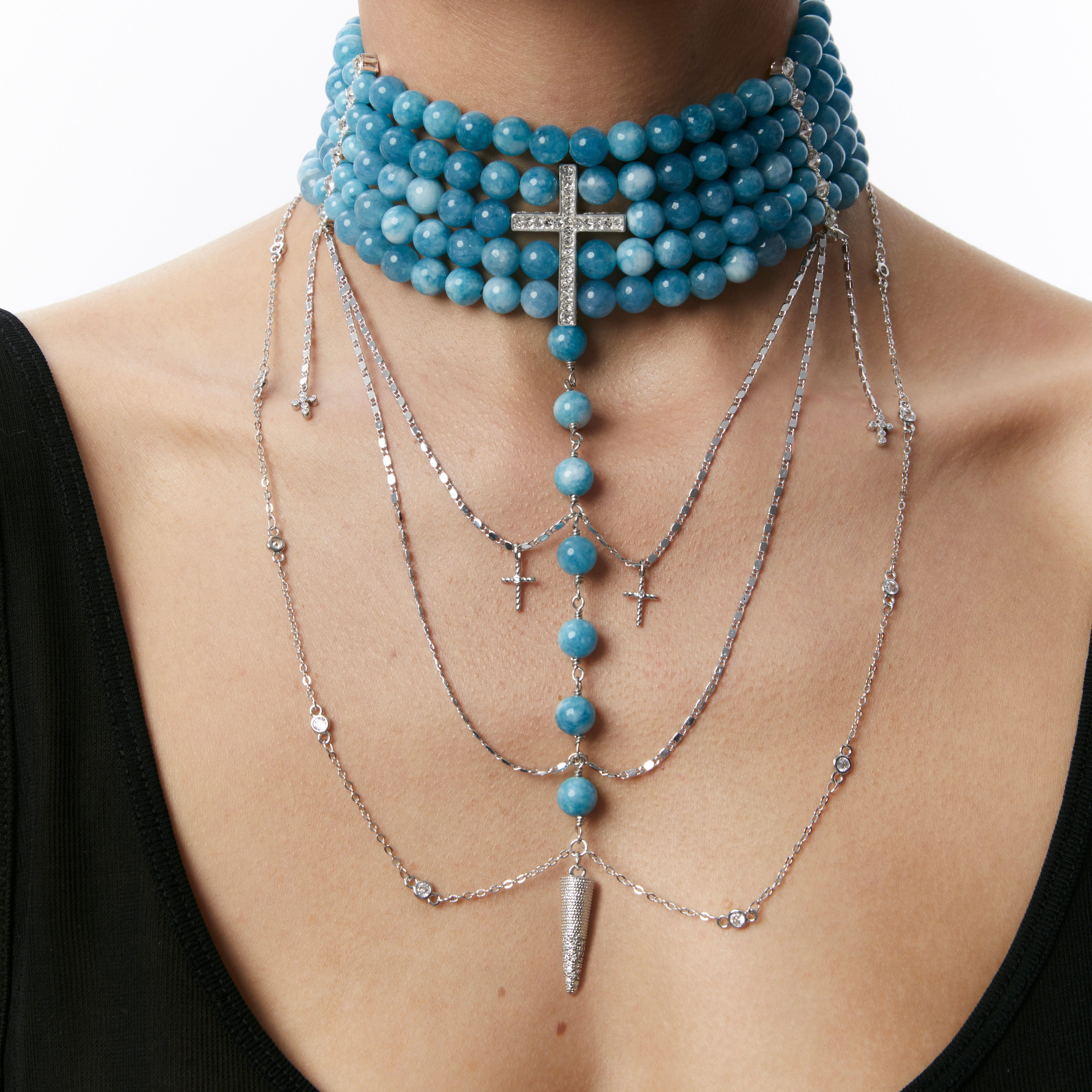 "Innocent" Necklace Blue with Silver | Beauty Matters