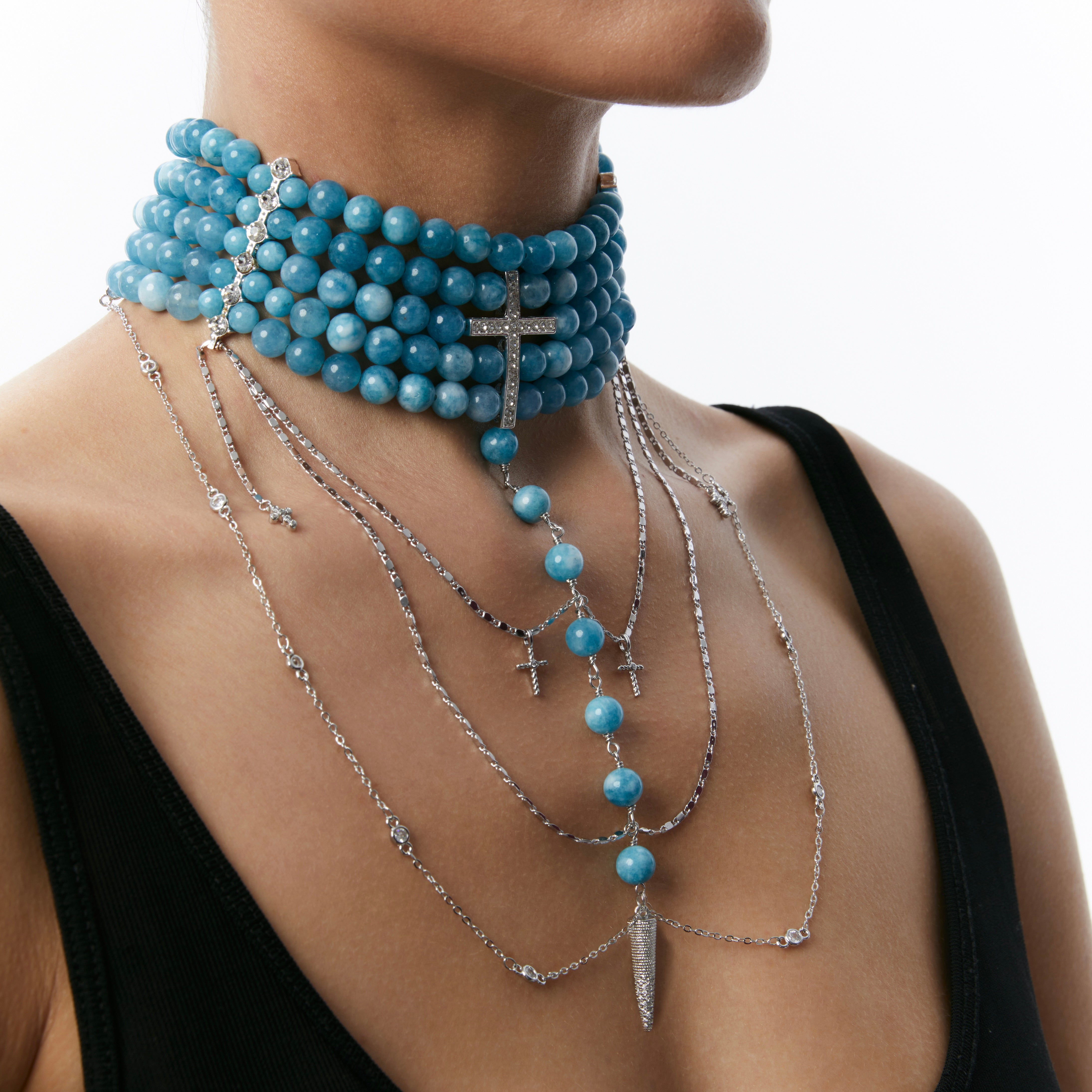 "Innocent" Necklace Blue with Silver | Beauty Matters