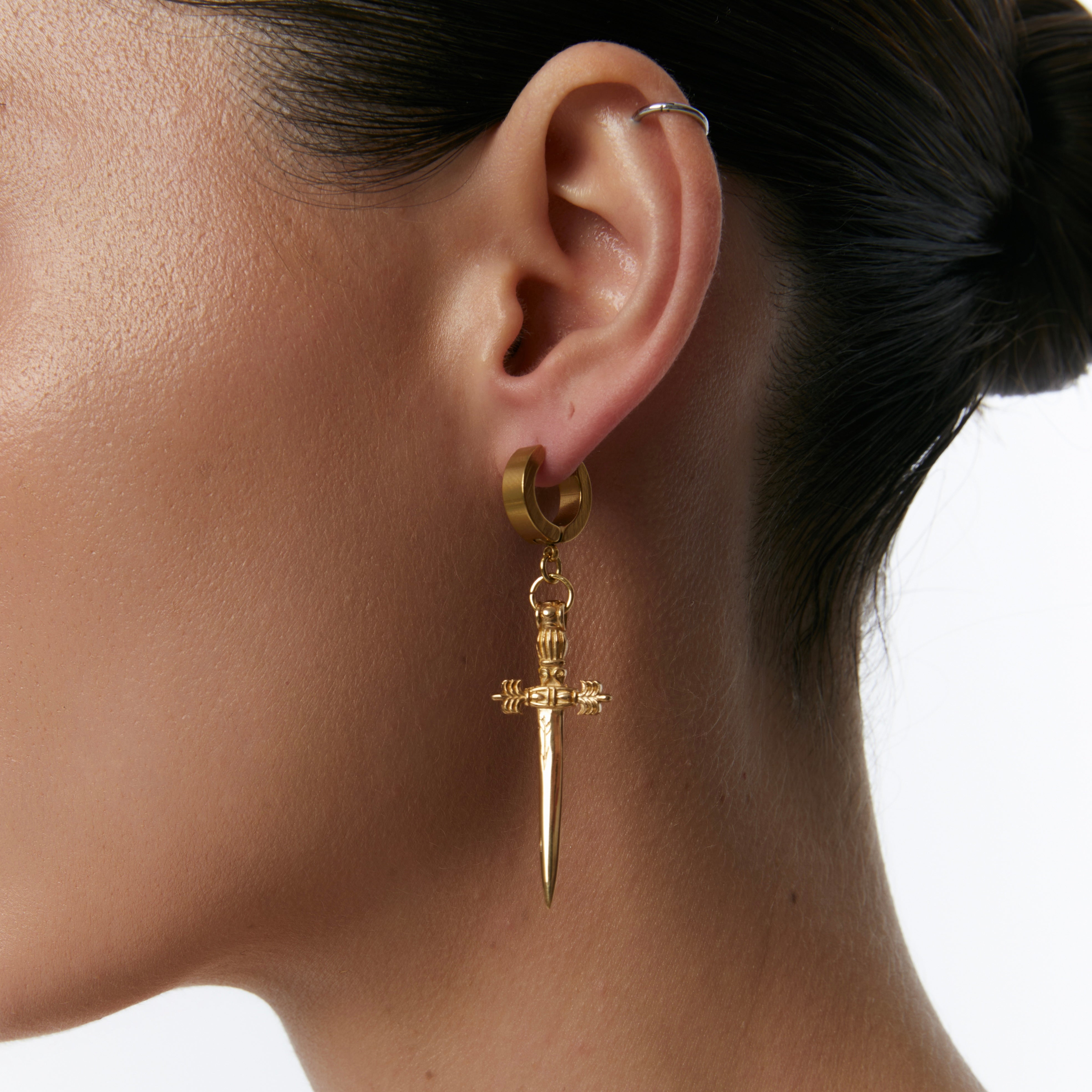 "Sword" Earrings Gold | Beauty Matters