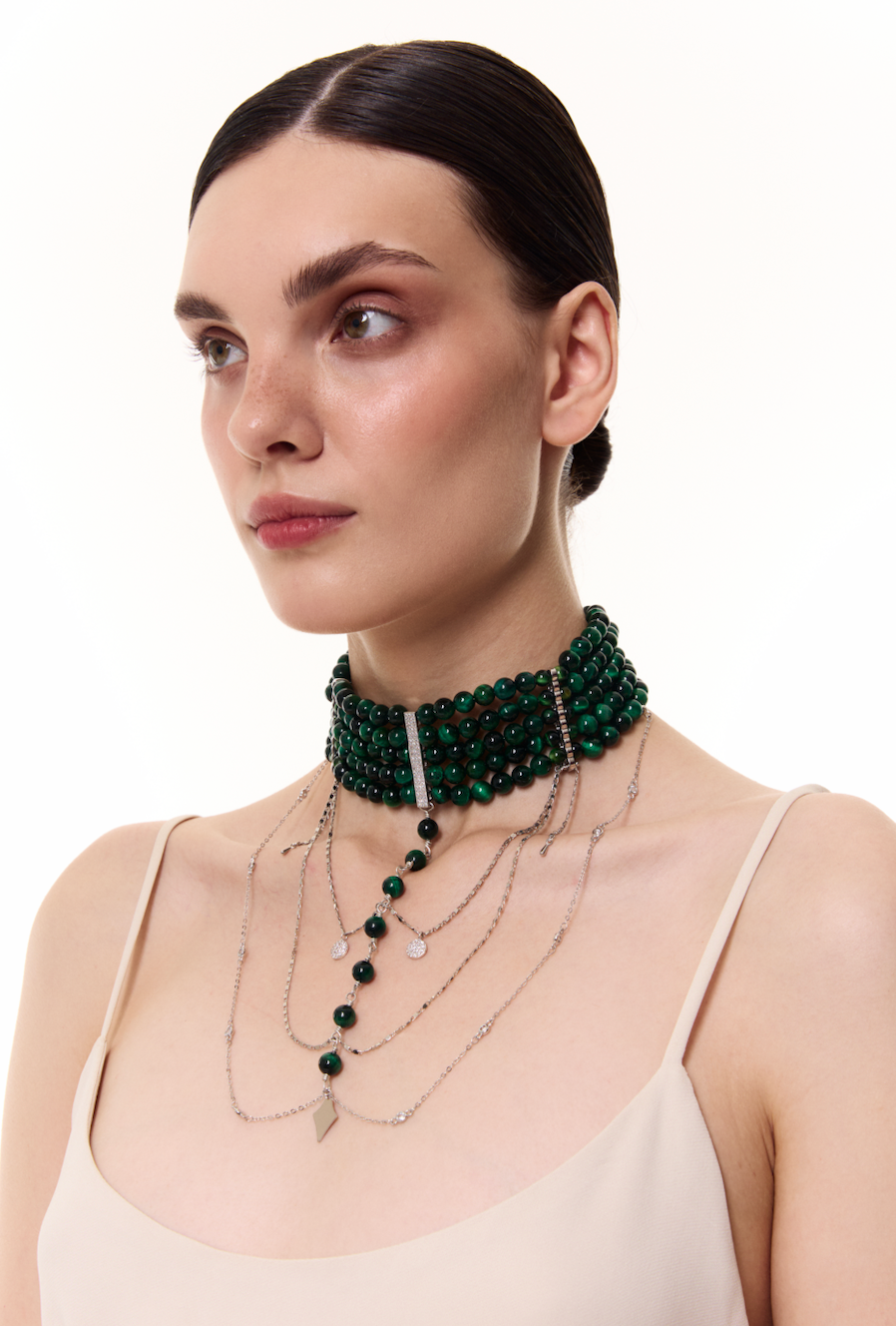 Innocent - Necklace Dark Green with Silver | Beauty Matters