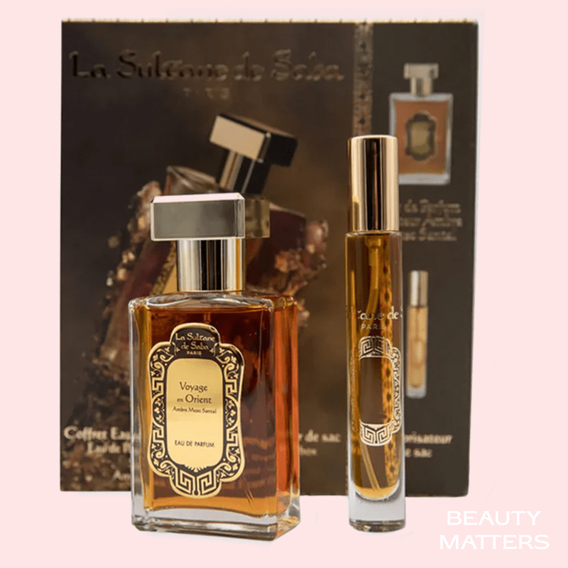 Perfume Gift Set - Amber Musk Sandalwood Perfume + Travel Spray - Beauty Matters
