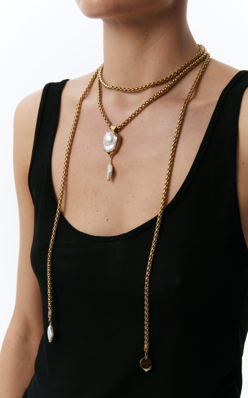 "Odesa" Double Chain Necklace Golden | Beauty Matters